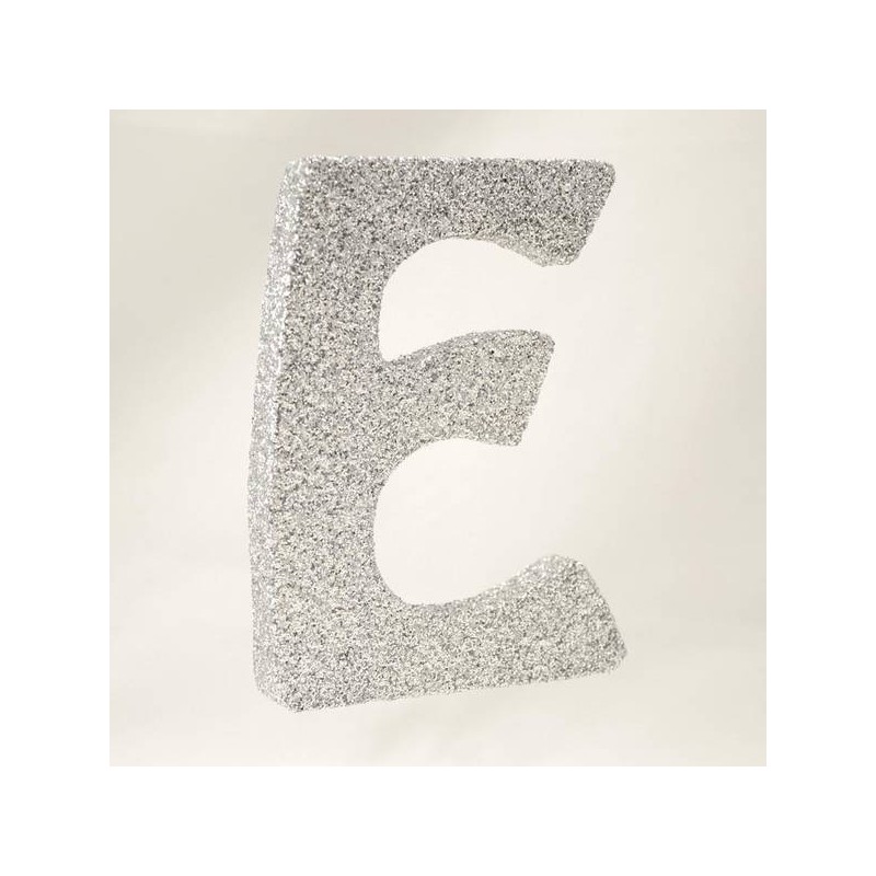 LETTERA POLISTIROLO GLITTER ARGENTO mm120x90 E