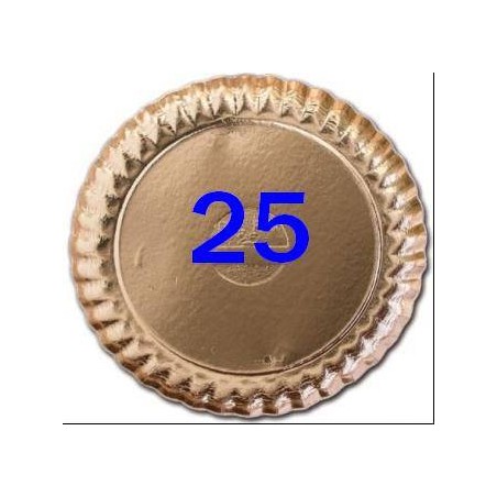 VASSOIO CARTONE ORO TONDO ø25/26 4 PEZZI