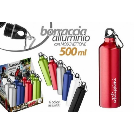 BORRACCIA IN ALLUMINIO 500ml COLORI ASS.TI 1pz