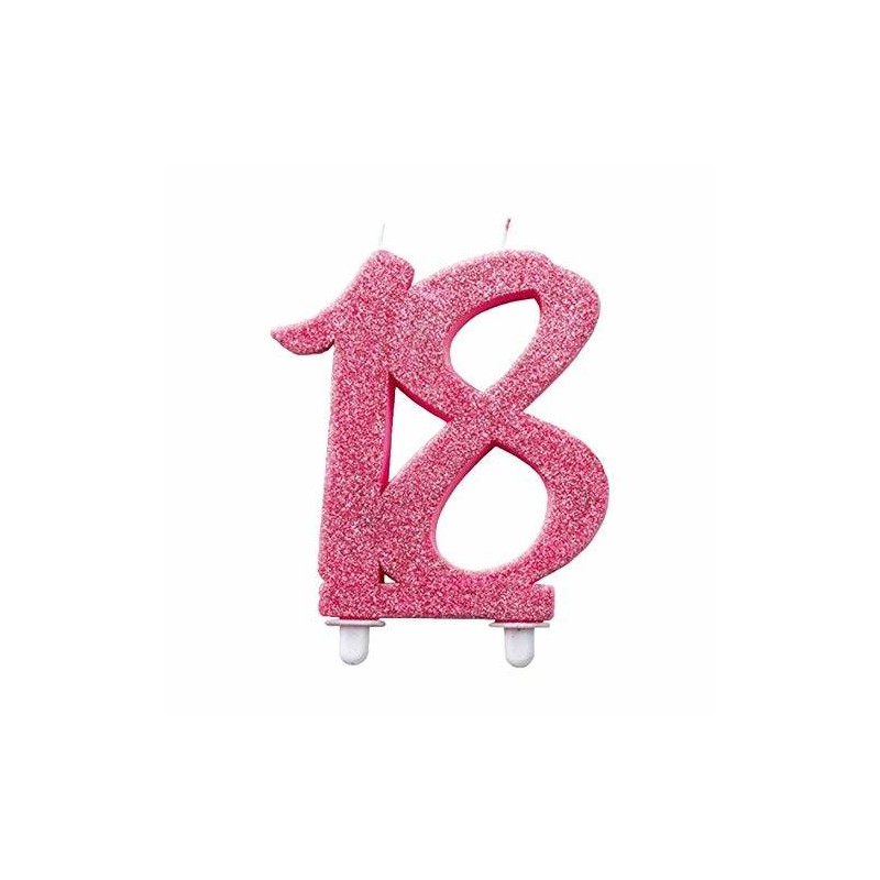 CANDELINA 18 FUCSIA GLITTER 12cm