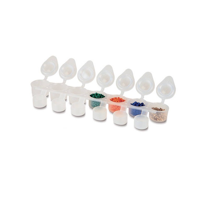 STRISCIA 7 VASETTI PP C/COPERCHIO 6ml