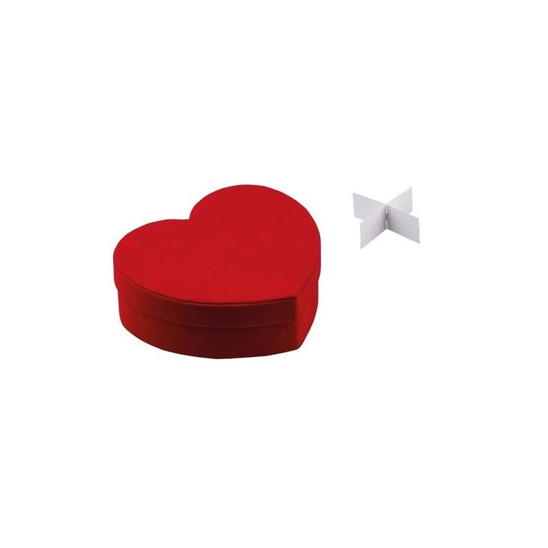 SCATOLA CUORE VELLUTO 12x4cm ROSSO
