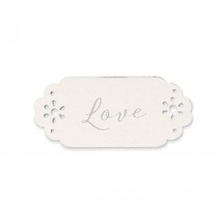 TAG FIORELLINI TRAFORATI LOVE 6cm 12pz