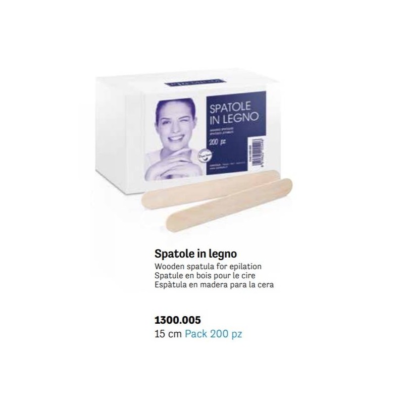 SPATOLE LEGNO STENDI CERA 200pz PREMIUM