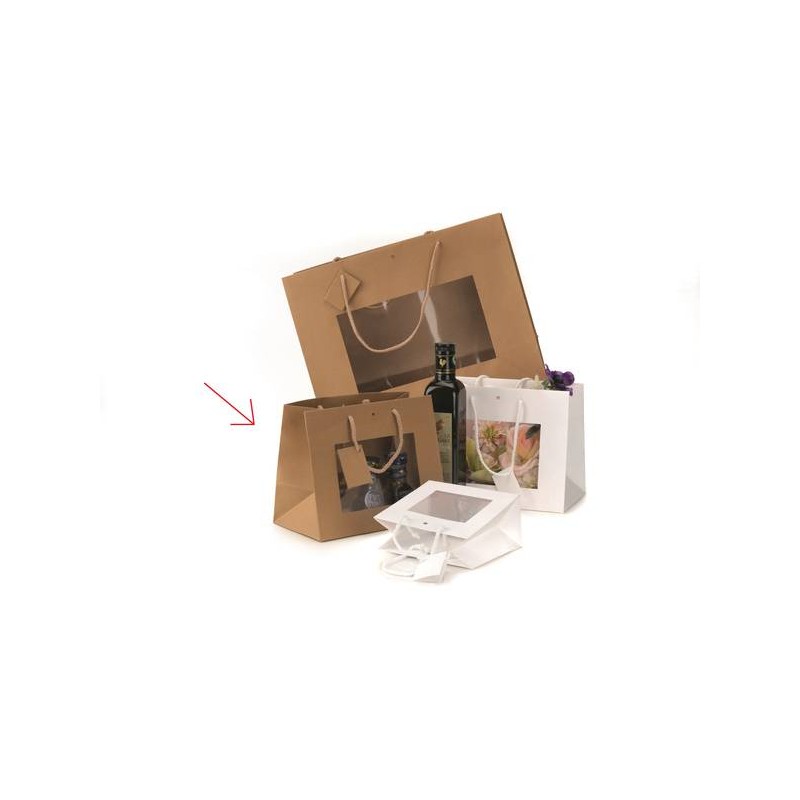 SHOPPER CARTA WINDOW C/FINESTRA 16x14+8cm KRAFT AVANA