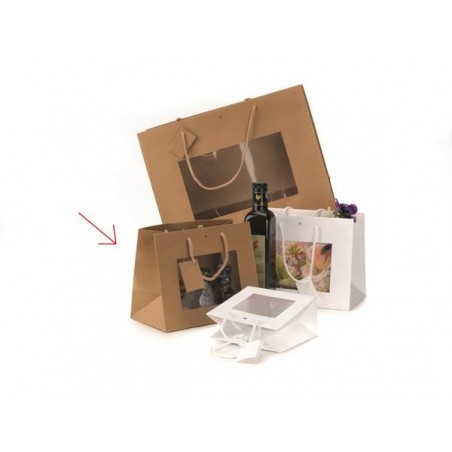 SHOPPER CARTA WINDOW C/FINESTRA 16x14+8cm KRAFT AVANA