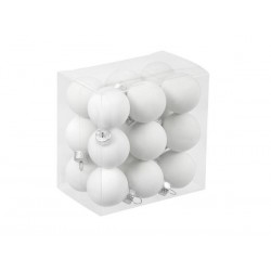 PALLINE VETRO ø30mm BIANCO SATIN 18pz