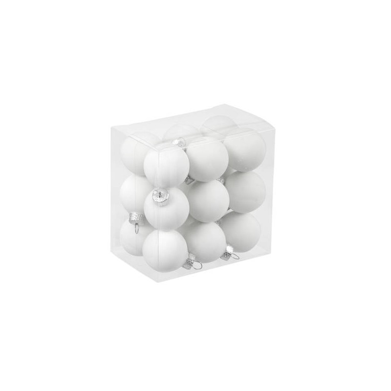 PALLINE VETRO ø30mm BIANCO SATIN 18pz
