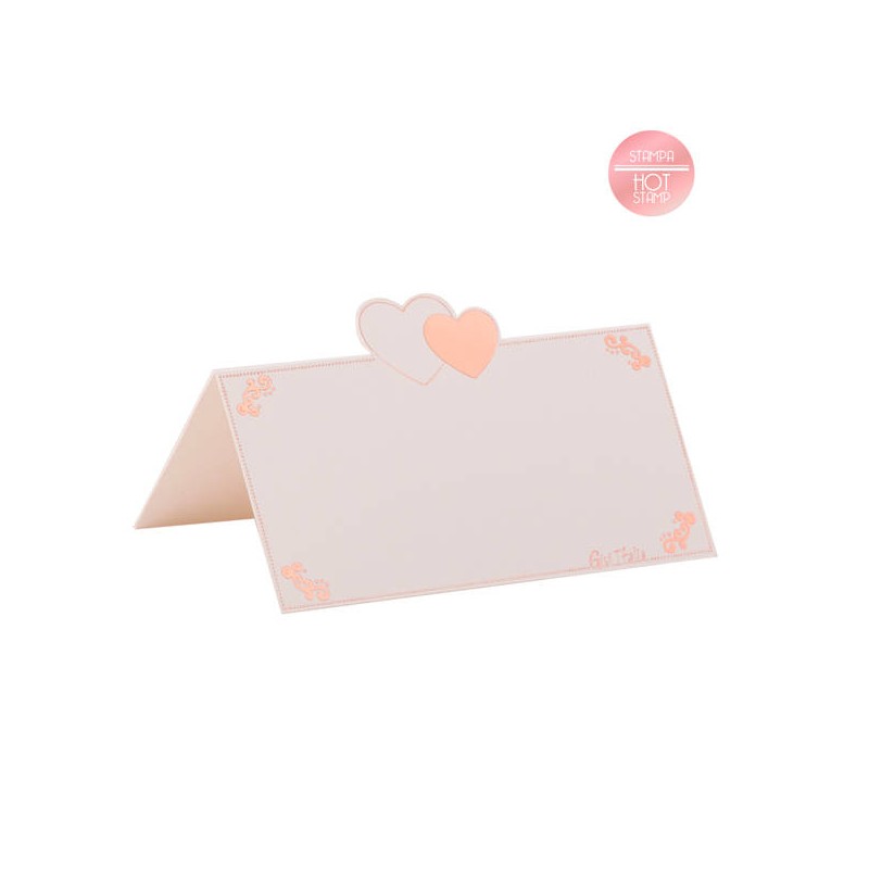 SEGNAPOSTO BIANCO STAMPE ROSE GOLD 10cm 10pz