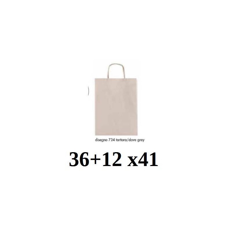 BORSA CARTA COLOR MIS.36+12x41cm TORTORA 724