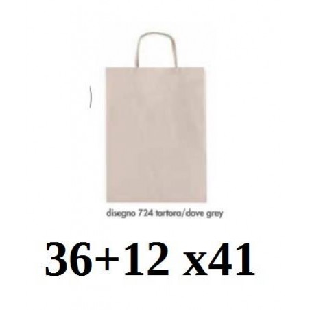 BORSA CARTA COLOR MIS.36+12x41cm TORTORA 724