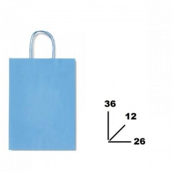 BORSA CARTA COLOR MIS.26+12x36cm AZZURRO 744