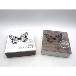 SCATOLA IN LEGNO 16x16x6cm FARFALLA ASS.TI 1pz