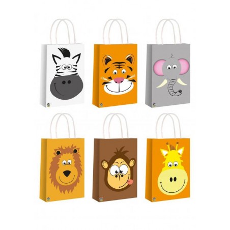 PARTY BAG 14x21x11cm ANIMALI GIUNGLA ass.ti