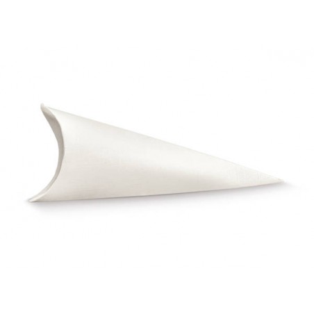 SCATOLA CONO BUSTA 190 FIBRA BIANCO H.19cm 10pz