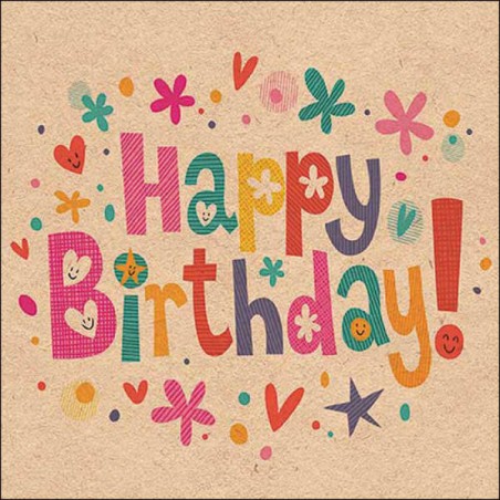TOVAGLIOLI 33x33 RECYCLED BIRTHDAY WISHES NATURE 20pz