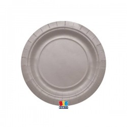 PIATTI DESSERT ECOLOR BIODEGRADABILI 18cm ARGENTO MATT 25pz