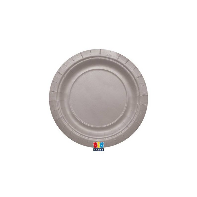 PIATTI DESSERT ECOLOR BIODEGRADABILI 18cm ARGENTO MATT 25pz