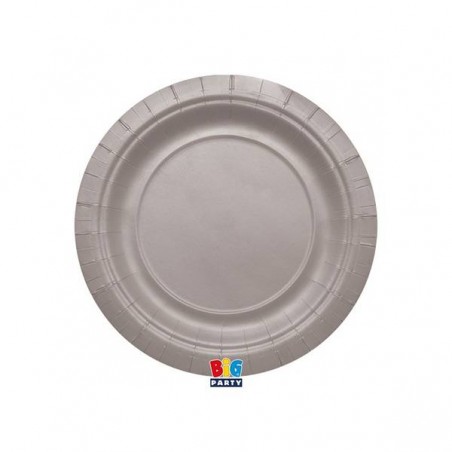 PIATTI DESSERT ECOLOR BIODEGRADABILI 18cm ARGENTO MATT 25pz