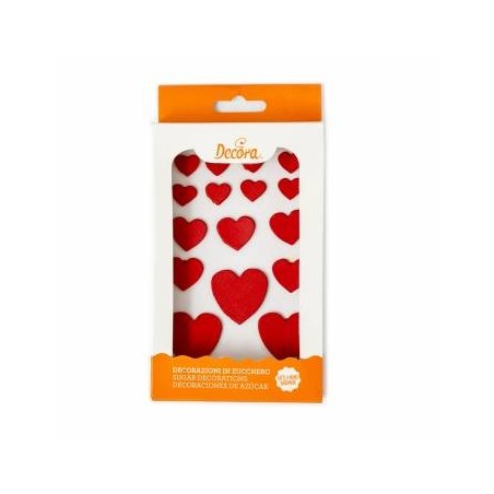DECORAZIONI IN ZUCCHERO FORMA CUORE 16pz