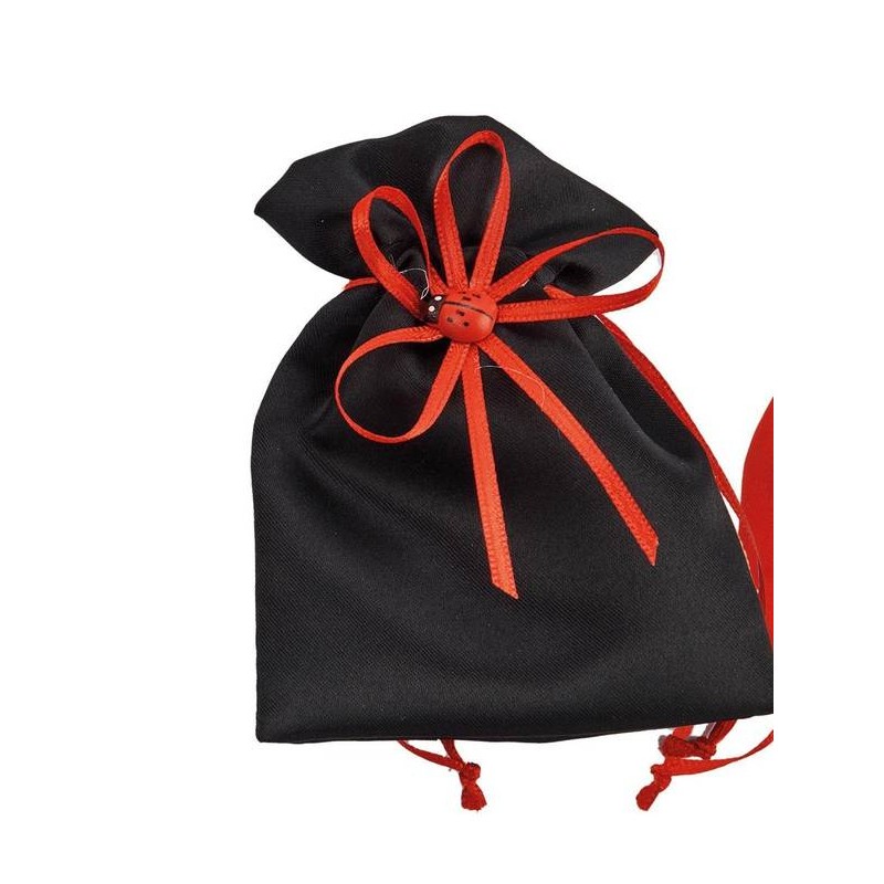 SACCHETTI NERO 9x12cm LADYBUG COCCINELLA 12pz