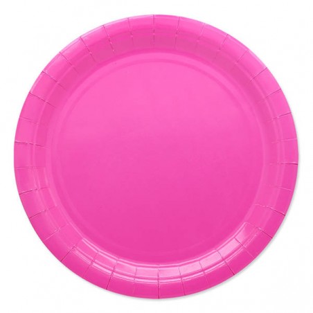 PIATTI PIANI ECOLOR BIODEGRADABILI 24cm FUCSIA 25pz