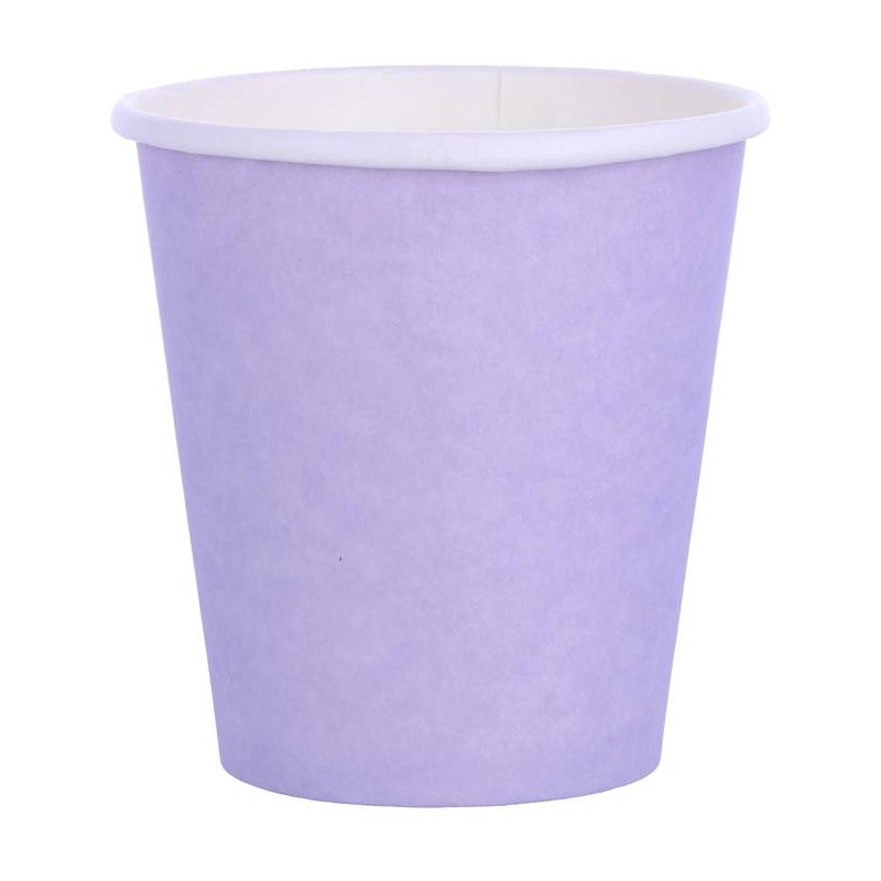 BICCHIERI 270cc CARTA BIODEGRADABILI LILLA 25pz
