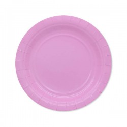 PIATTI DESSERT ECOLOR BIODEGRADABILI 18cm ROSA 25pz
