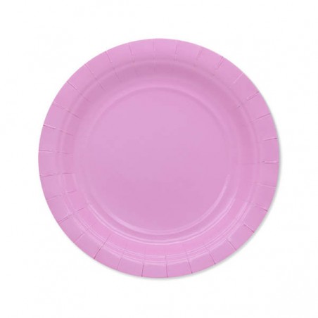 PIATTI DESSERT ECOLOR BIODEGRADABILI 18cm ROSA 25pz