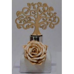 PROFUMATORE C/ALBERO VITA E ROSA BASE QUADRATA