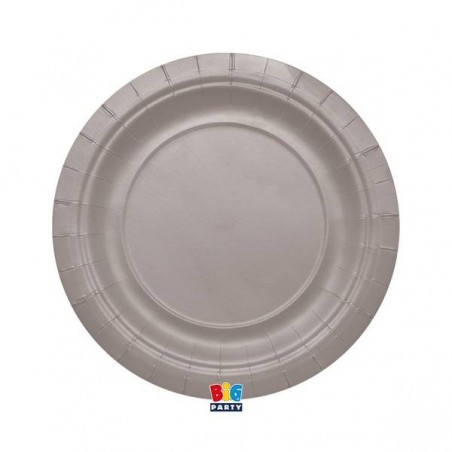 PIATTI PIANI ECOLOR BIODEGRADABILI 24cm ARGENTO MATT 25pz