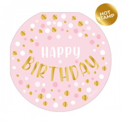 TOVAGLIOLI 33x33 SAGOMATI HAPPY B.TONDO ROSA 16pz