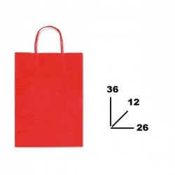 BORSA CARTA COLOR MIS.26+12x36cm ROSSO 723