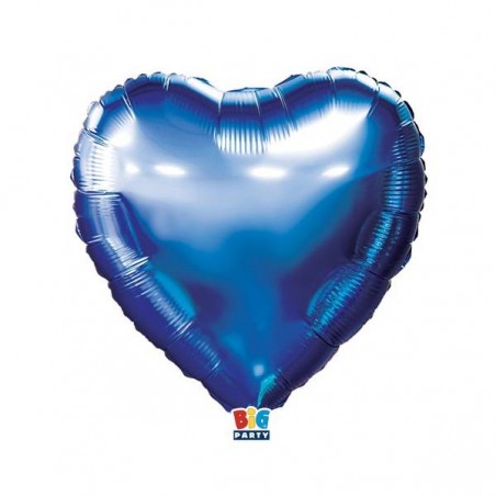 PALLONE MYLAR CUORE 18 45cm BLU METAL