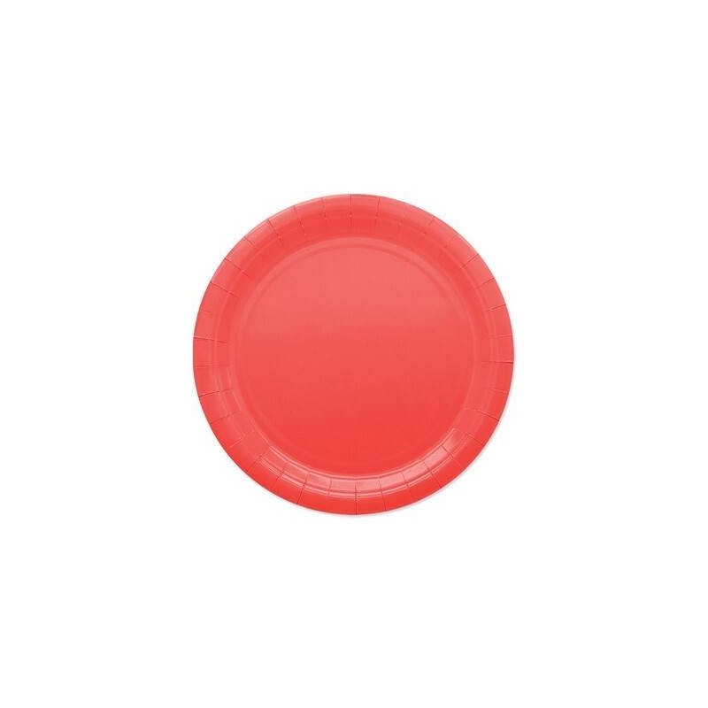 PIATTI PIANI ECOLOR BIODEGRADABILI 24cm ROSSO 25pz