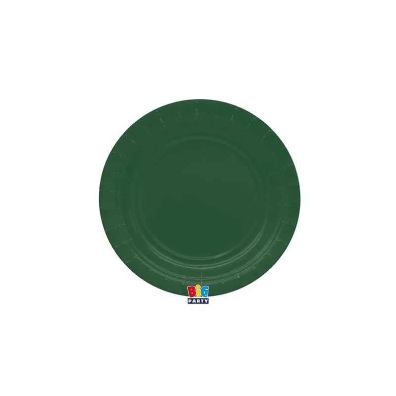 PIATTI DESSERT ECOLOR BIODEGRADABILI 18cm VERDE FORESTA 25pz