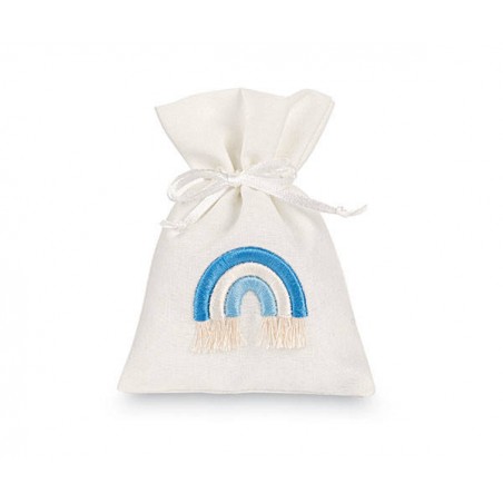 SACCHETTO ARCOBALENO AZZURRO 10x14cm 12pz