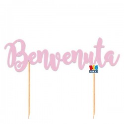 CAKE TOPPER ITALIC BENVENUTA 20x13cm