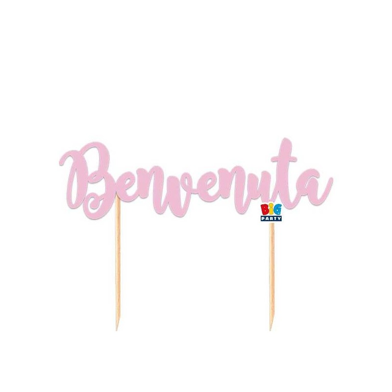 CAKE TOPPER ITALIC BENVENUTA 20x13cm