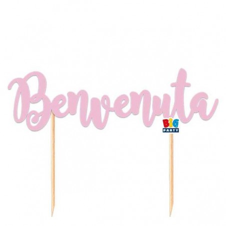 CAKE TOPPER ITALIC BENVENUTA 20x13cm