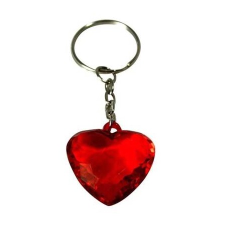 PORTACHIAVE CUORE IN PLASTICA ROSSO 4cm