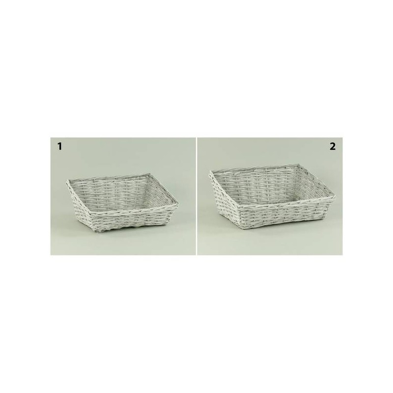 CESTO CONFEZIONE RETT.VIMINI GRIGIO 46x35x10-18cm