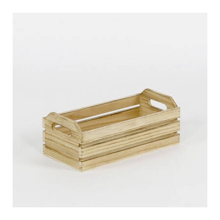 CASSETTA LEGNO RETTANGOLARE C/MANICI 30x15x9cm