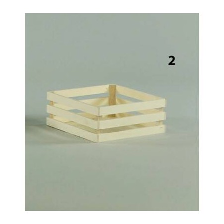 CESTO RETTANGOLARE LEGNO NATURALE 21x21x8,5cm