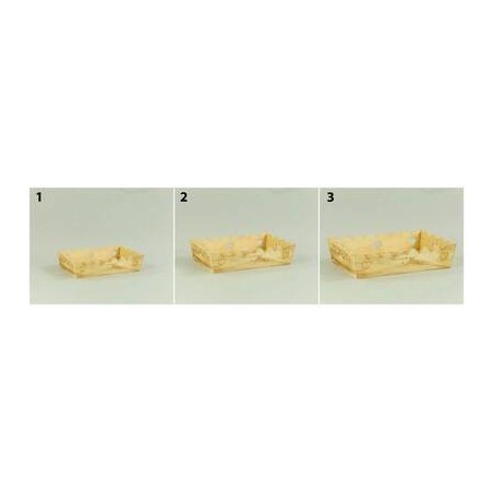 VASSOIO LEGNO CON CUORI 40x29x9cm NATURALE