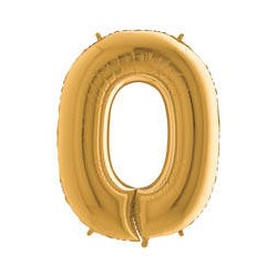 PALLONE NUMERO 0 MYLAR 102cm 40 ORO