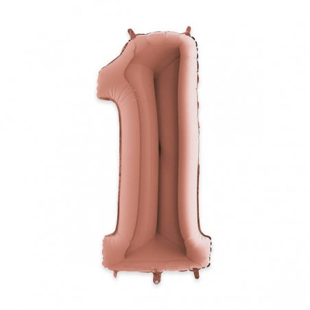 PALLONE NUMERO 1 MYLAR 102cm 40 ROSE GOLD