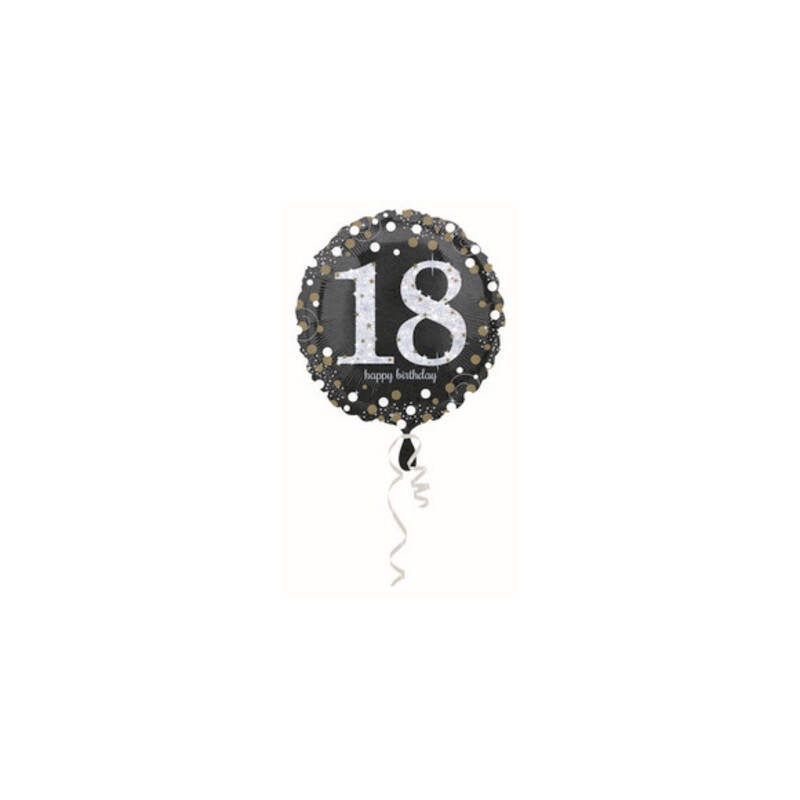 PALLONE MYLAR 18 ANNI SPARKLING BIRTHDAY 45cm