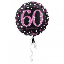 PALLONE MYLAR 60 ANNI PINK CELEBRATION 45cm