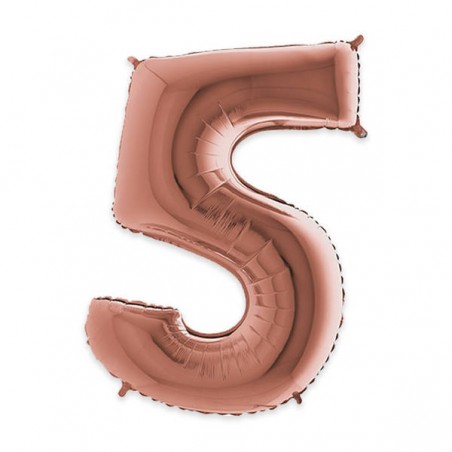 PALLONE NUMERO 5 MYLAR 102cm 40 ROSE GOLD